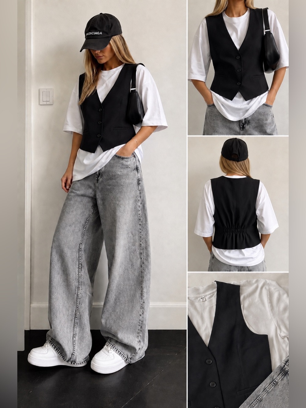 Open Edit Vest + Bershka Wide Leg Jeans 2 Piece Bundle M / Size 6
